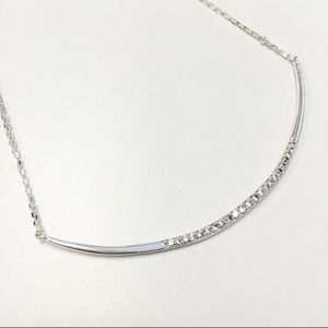 Stella & Dot Crescent Silver Necklace